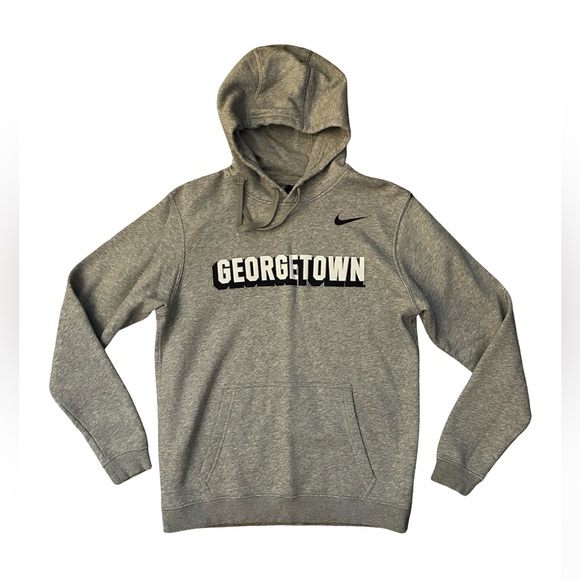 NIKE Georgetown Cotton Blend Hoodie Pullover Gray Blue Adult Unisex Size M. - Picture 1 of 15